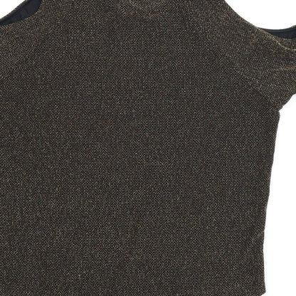 Womens UK Size 10 New Look Gold Basic Blouse