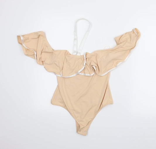 PRETTYLITTLETHING Womens Pink   Leotard One-Piece Size 10