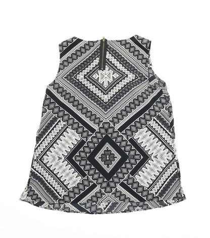 F&F Womens Black Argyle/Diamond  Basic Blouse Size 14