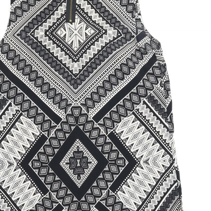 F&F Womens Black Argyle/Diamond  Basic Blouse Size 14