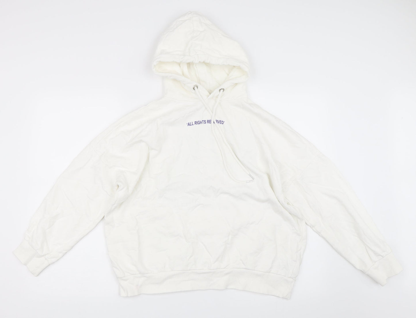 H&M Womens White   Pullover Hoodie Size S