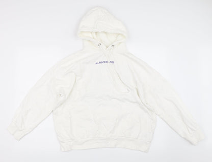 H&M Womens White   Pullover Hoodie Size S