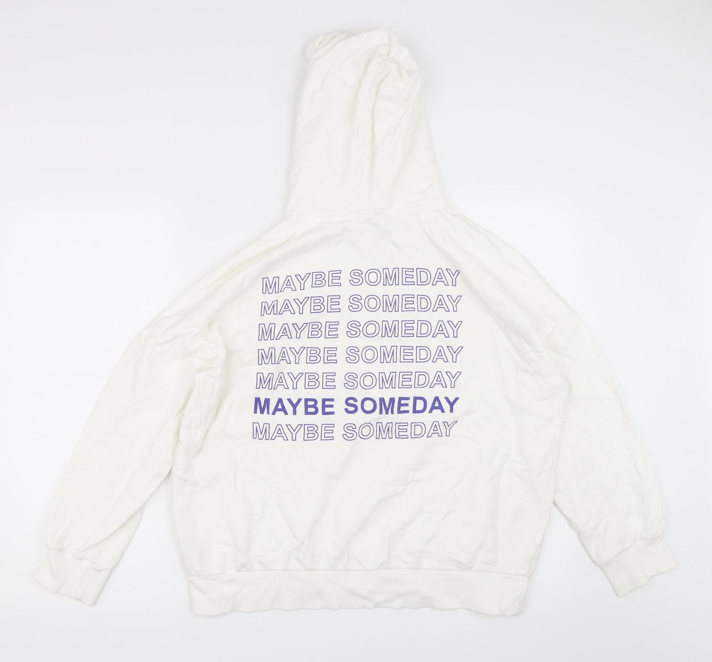 H&M Womens White   Pullover Hoodie Size S