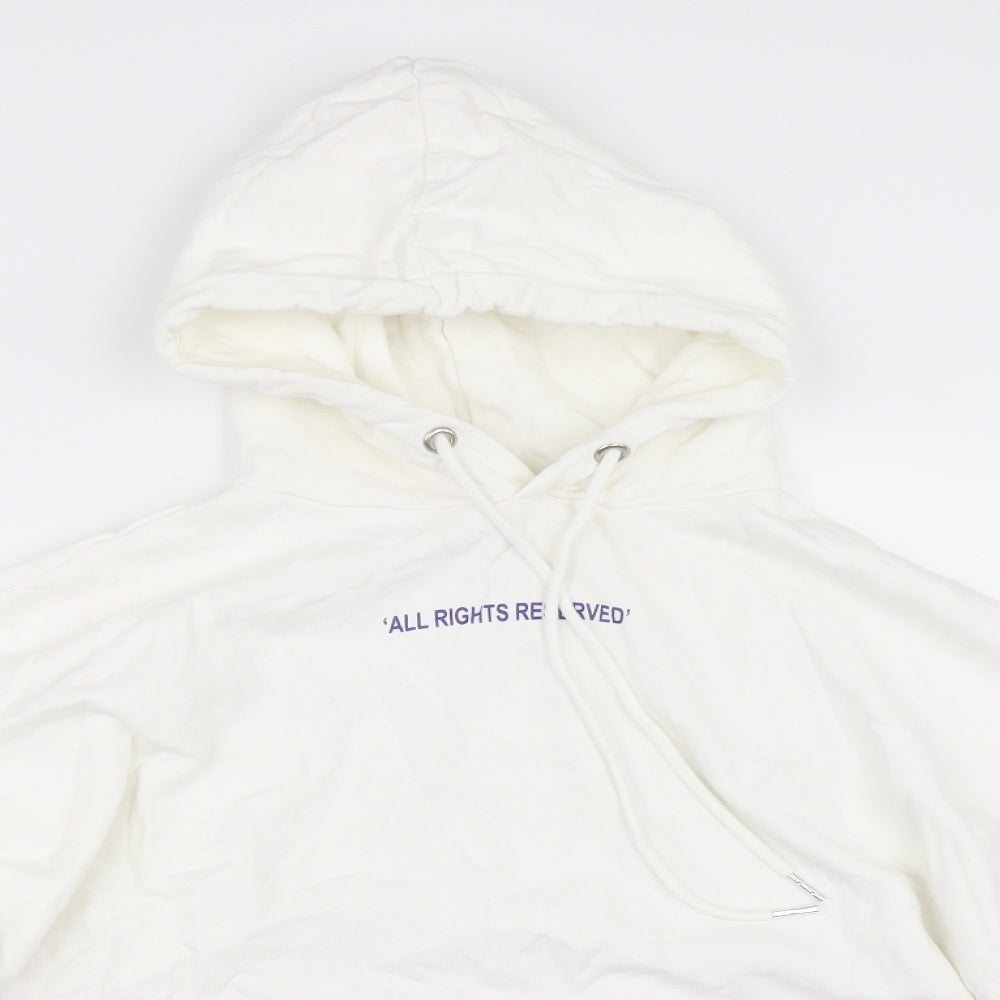 H&M Womens White   Pullover Hoodie Size S