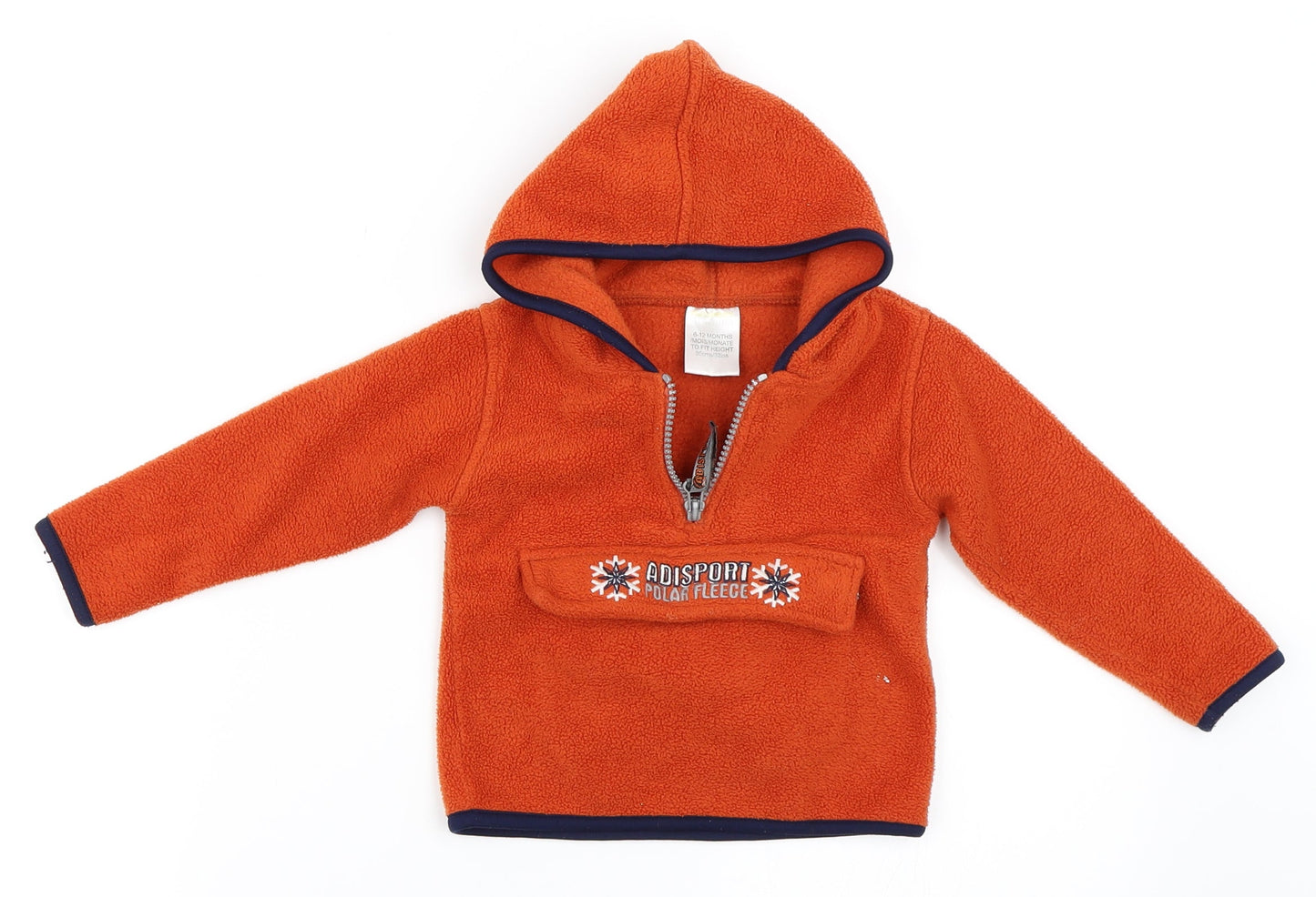 ADISPORT Boys Orange  Fleece Pullover Jumper Size 6-9 Months