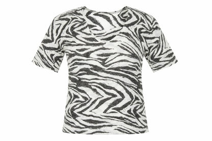 Next Womens Grey Animal Print  Basic T-Shirt Size 10