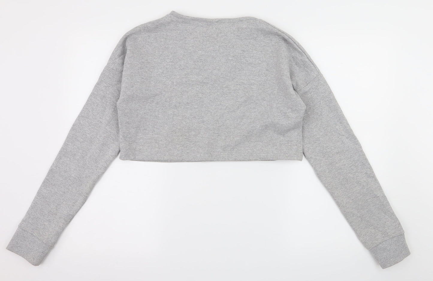 Boohoo Womens Grey  Jersey Pullover Sweatshirt Size M