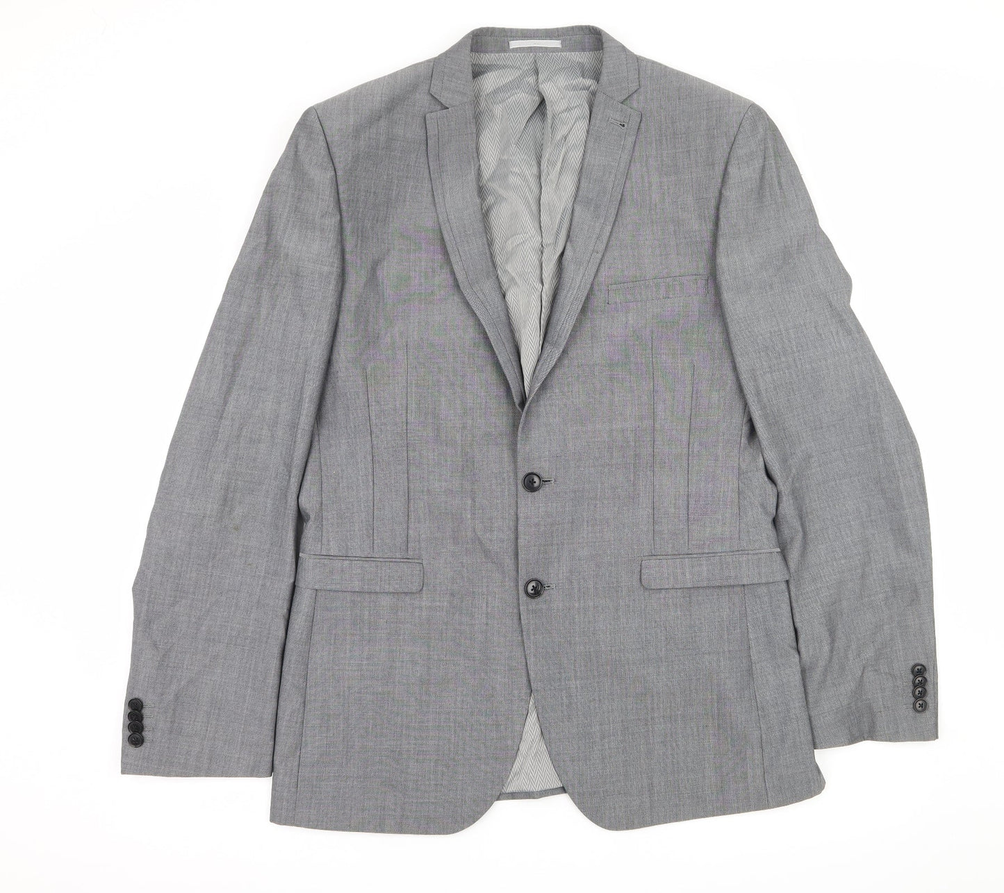 Mens UK Size L Preworn Regular Grey Suit Jacket