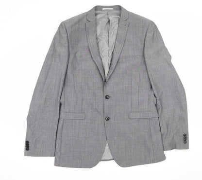 Mens UK Size L Preworn Regular Grey Suit Jacket