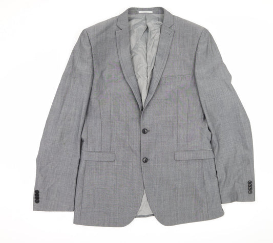 Mens UK Size L Preworn Regular Grey Suit Jacket