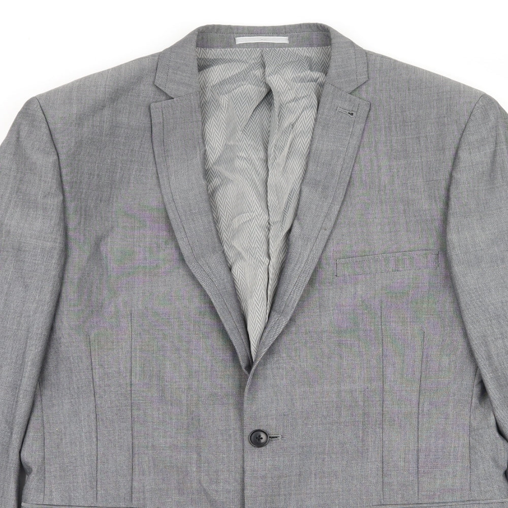 Mens UK Size L Preworn Regular Grey Suit Jacket