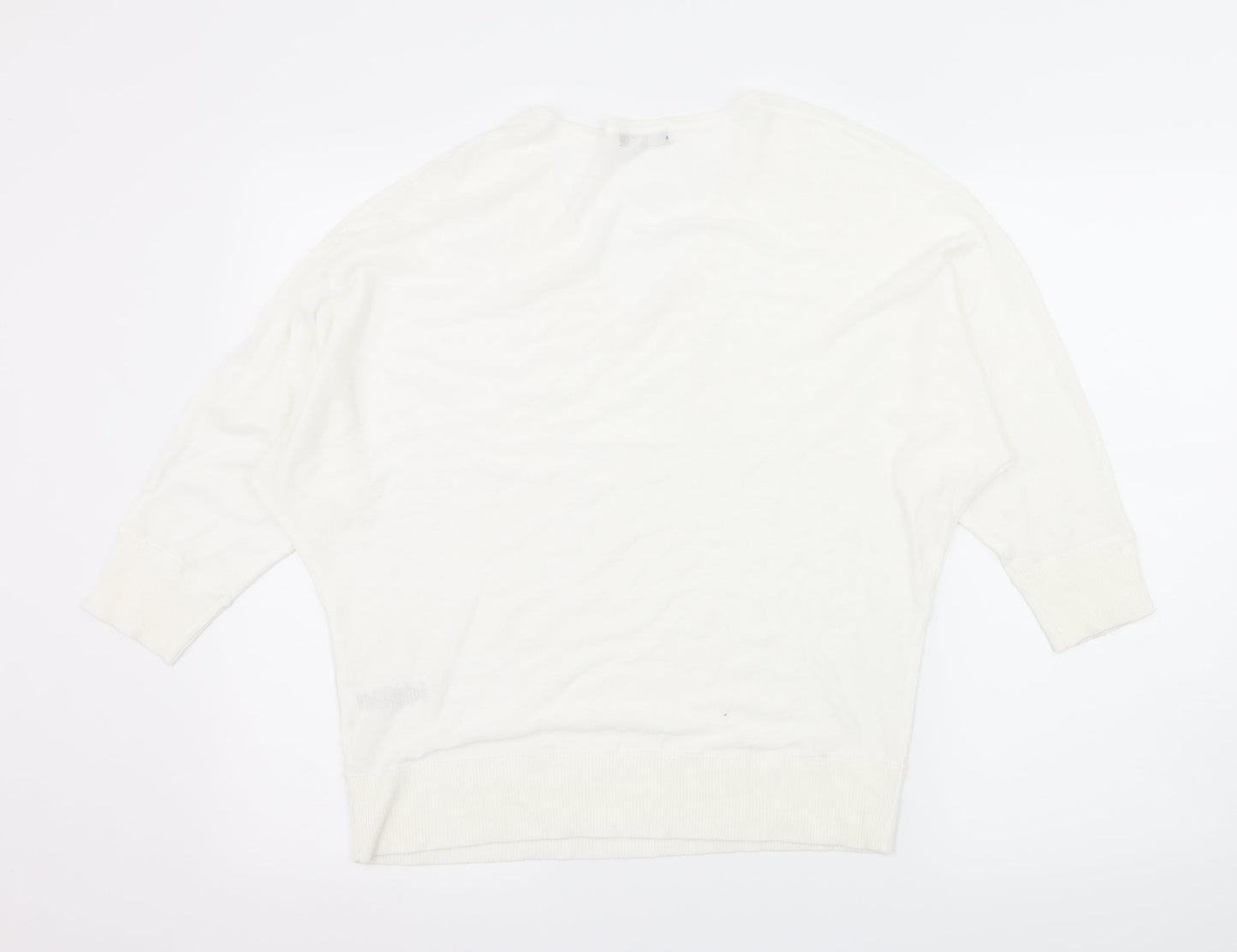 M&Co Womens Ivory  Knit Pullover Jumper Size 10