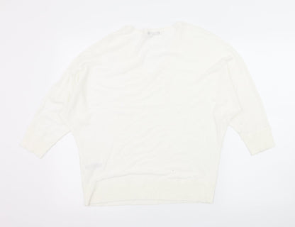 M&Co Womens Ivory  Knit Pullover Jumper Size 10
