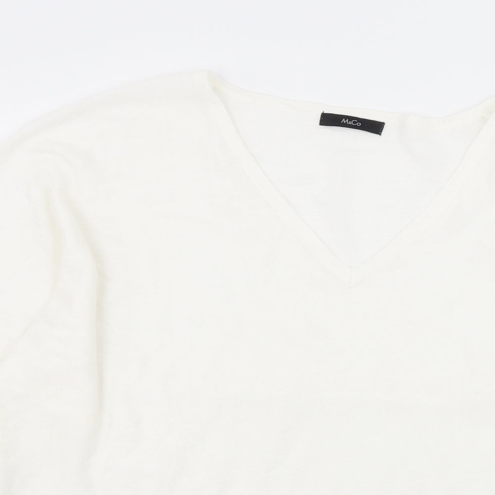 M&Co Womens Ivory  Knit Pullover Jumper Size 10