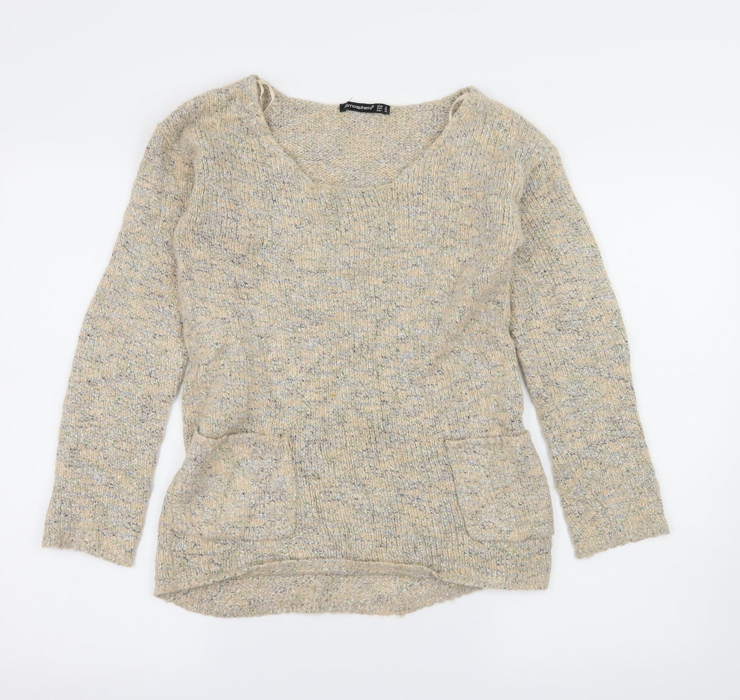 Papaya Womens Beige  Knit Pullover Jumper Size 8