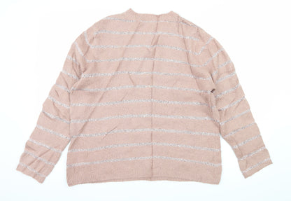 Peacocks Womens Pink  Knit Pullover Jumper Size M