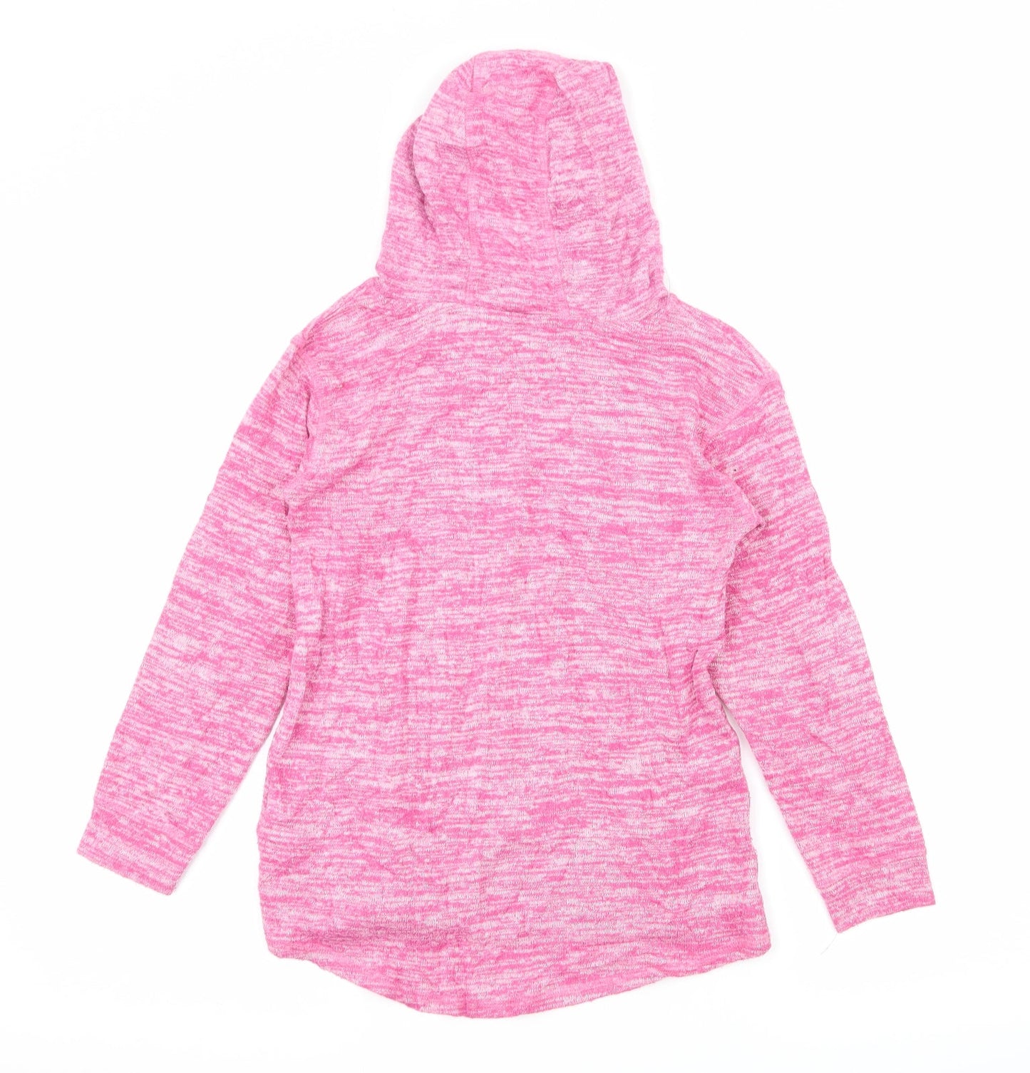 M&Co Girls Pink  Jacquard Pullover Hoodie Size 9-10 Years  - Butterfly