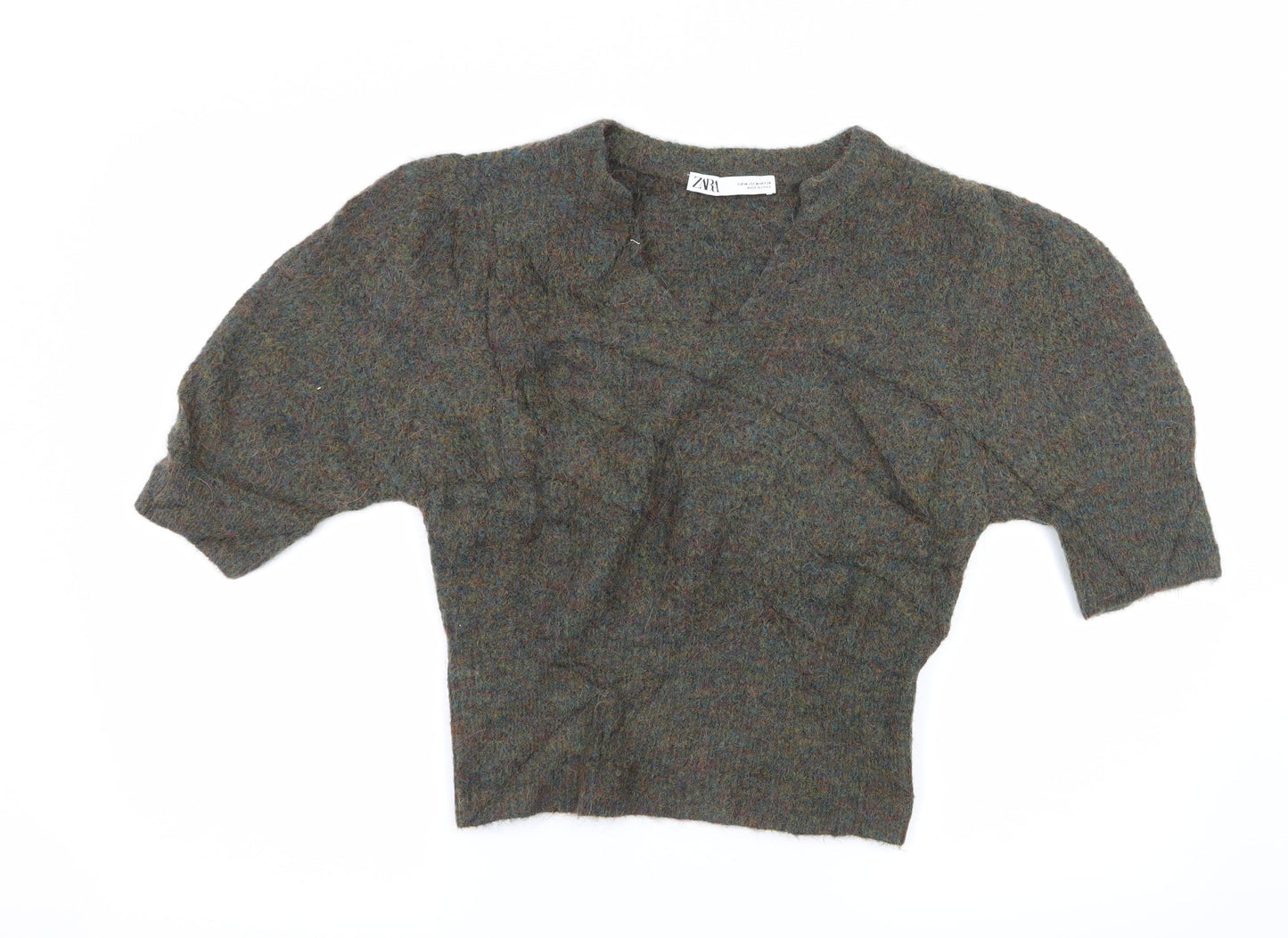 Zara Womens Green  Knit Pullover Jumper Size M