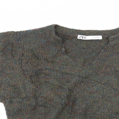 Zara Womens Green  Knit Pullover Jumper Size M
