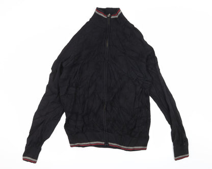 World Republic Mens Black  Knit Full Zip Jumper Size M