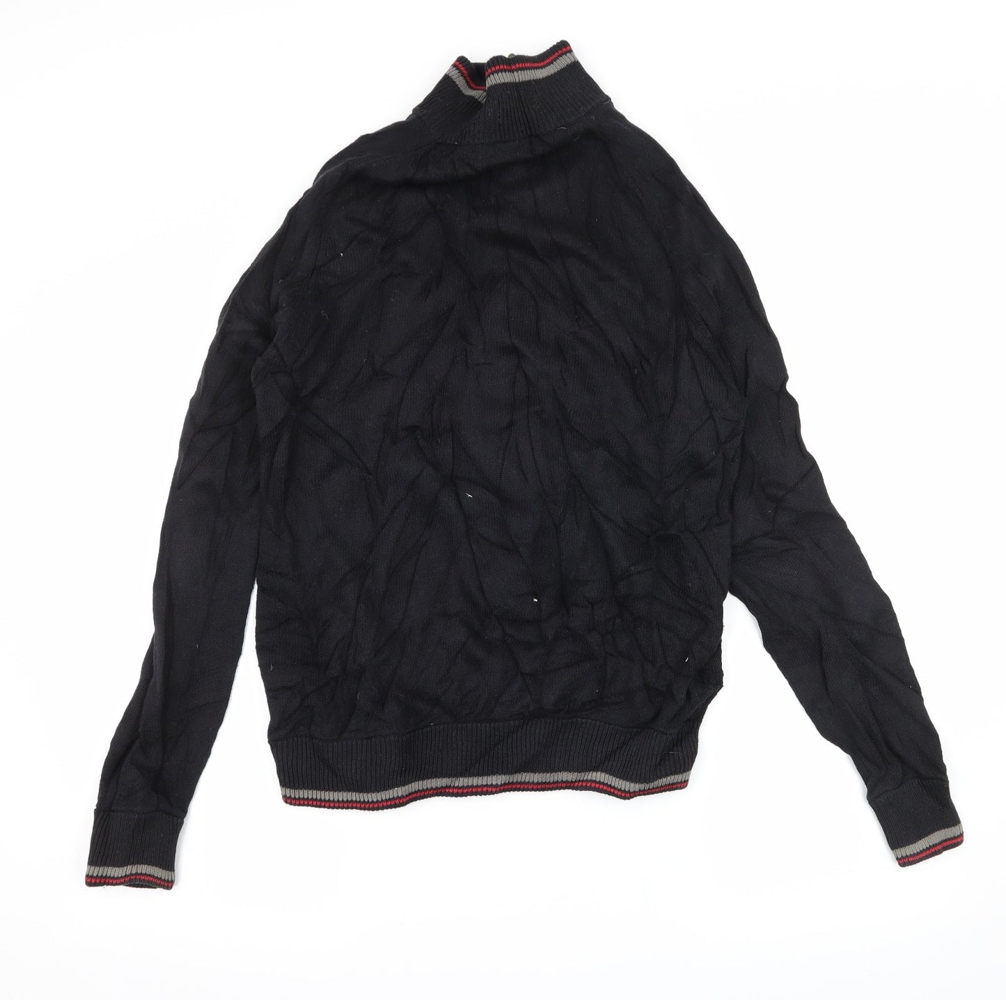 World Republic Mens Black  Knit Full Zip Jumper Size M