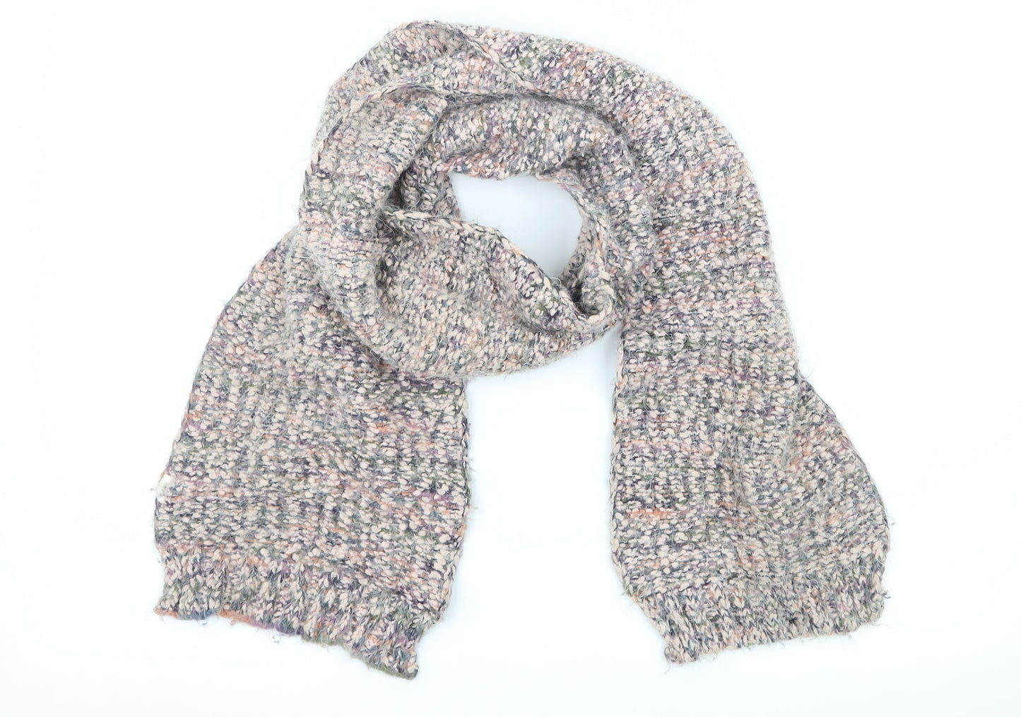 Preworn Womens Pink Striped Knit  Scarf