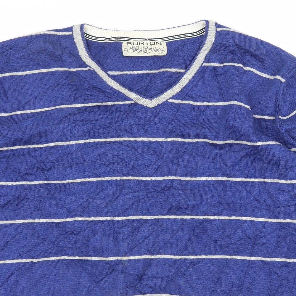 Burton Mens Blue Striped Knit Pullover Jumper Size M
