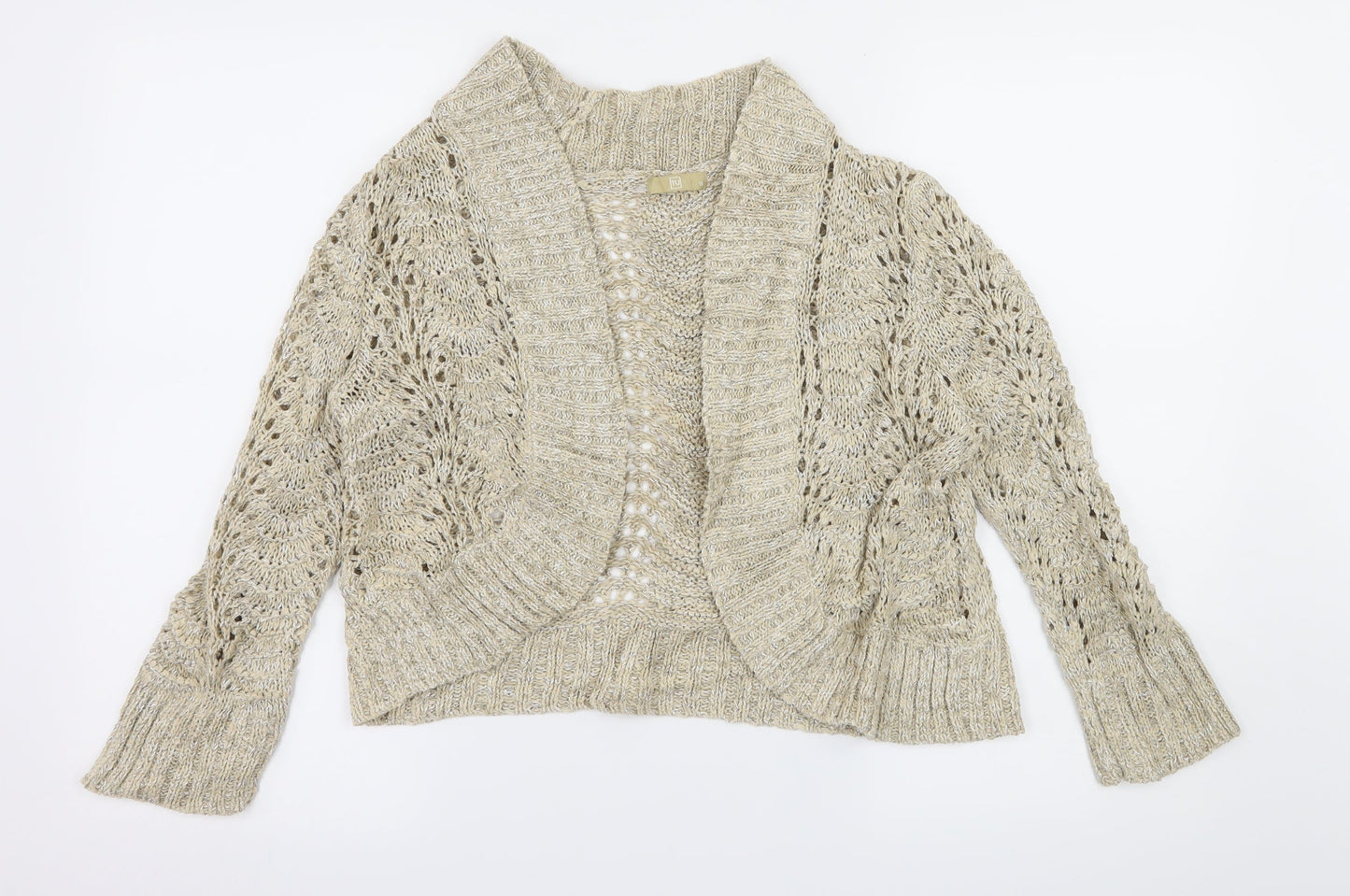 Tuq Womens Beige  Knit Cardigan Jumper Size 16