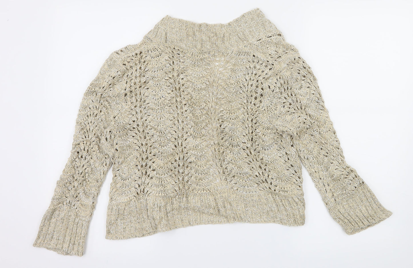 Tuq Womens Beige  Knit Cardigan Jumper Size 16