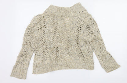 Tuq Womens Beige  Knit Cardigan Jumper Size 16