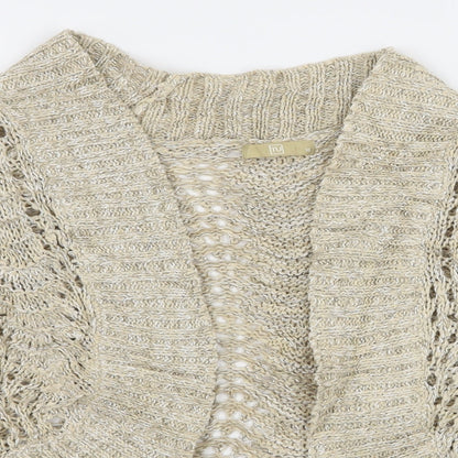 Tuq Womens Beige  Knit Cardigan Jumper Size 16