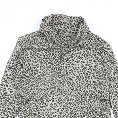 Dash Womens Brown Animal Print Knit Pullover Jumper Size 10