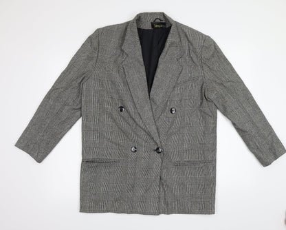 Valenzia Womens Grey Geometric  Overcoat Coat Size 14