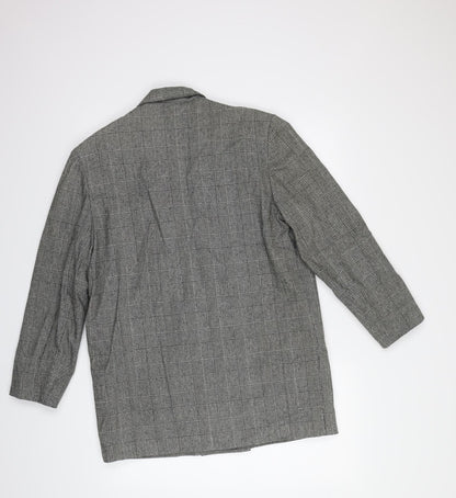 Valenzia Womens Grey Geometric  Overcoat Coat Size 14
