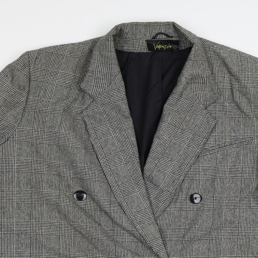 Valenzia Womens Grey Geometric  Overcoat Coat Size 14