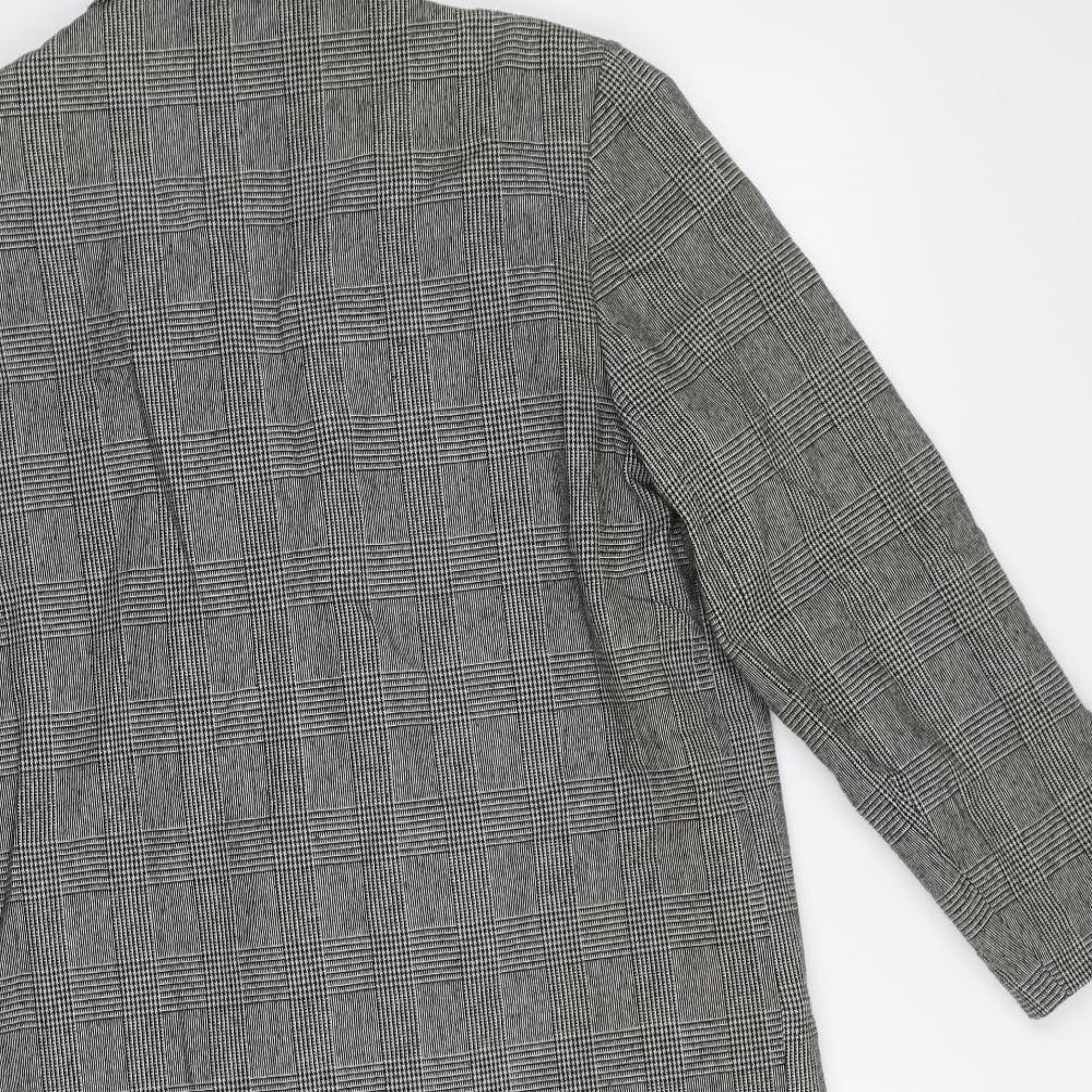 Valenzia Womens Grey Geometric  Overcoat Coat Size 14