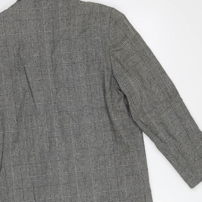 Valenzia Womens Grey Geometric  Overcoat Coat Size 14