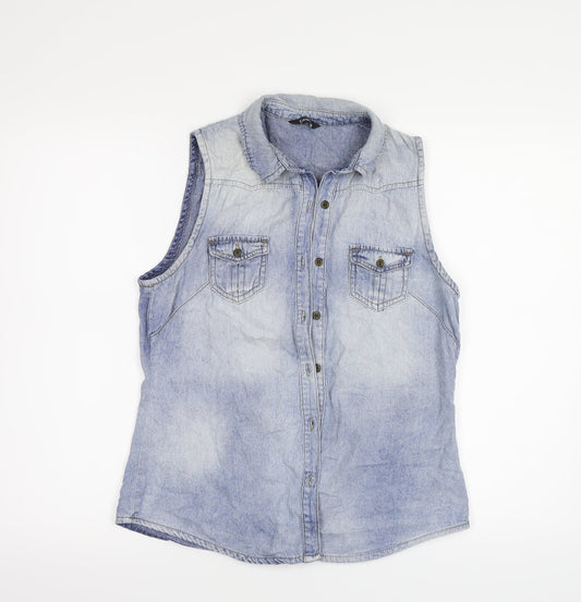 George Womens Blue   Basic Blouse Size 10