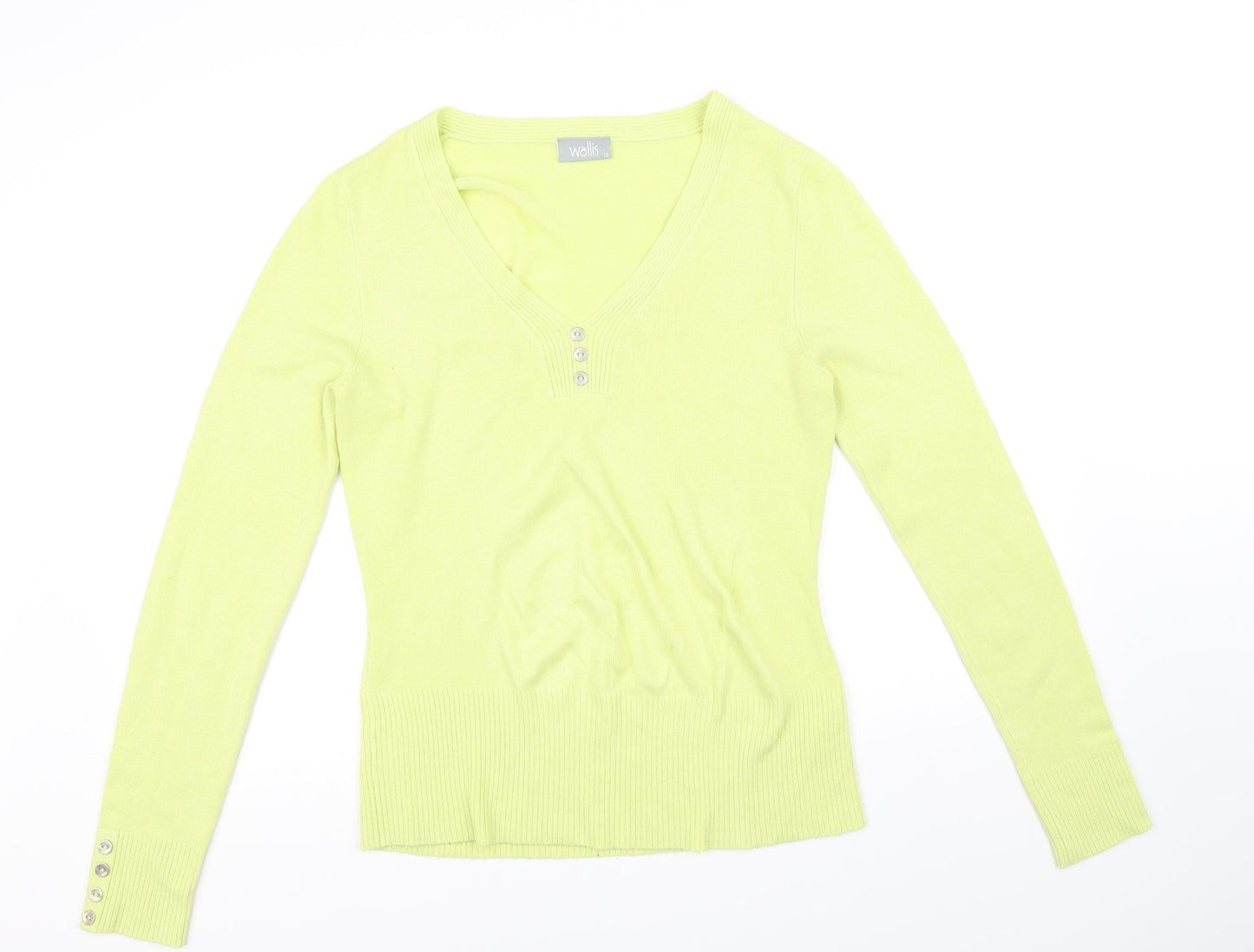 Womens UK Size 12 Wallis Yellow Basic Blouse