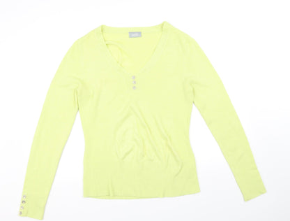 Womens UK Size 12 Wallis Yellow Basic Blouse