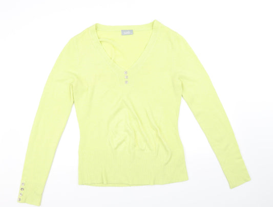 Womens UK Size 12 Wallis Yellow Basic Blouse