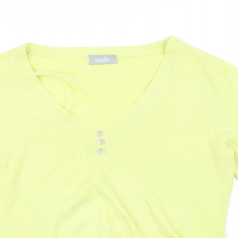 Womens UK Size 12 Wallis Yellow Basic Blouse
