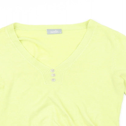 Womens UK Size 12 Wallis Yellow Basic Blouse