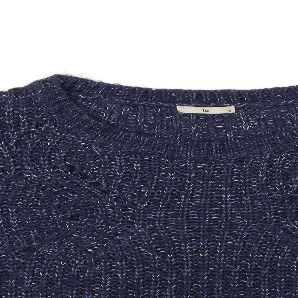 TU Womens Blue   Basic Blouse Size 16
