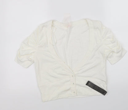 E-vie Womens White   Cardigan Jumper Size 14