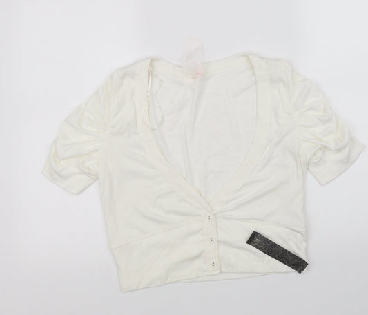 E-vie Womens White   Cardigan Jumper Size 14