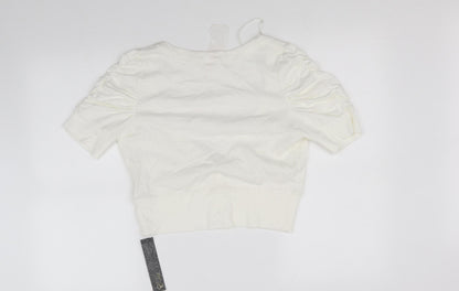 E-vie Womens White   Cardigan Jumper Size 14