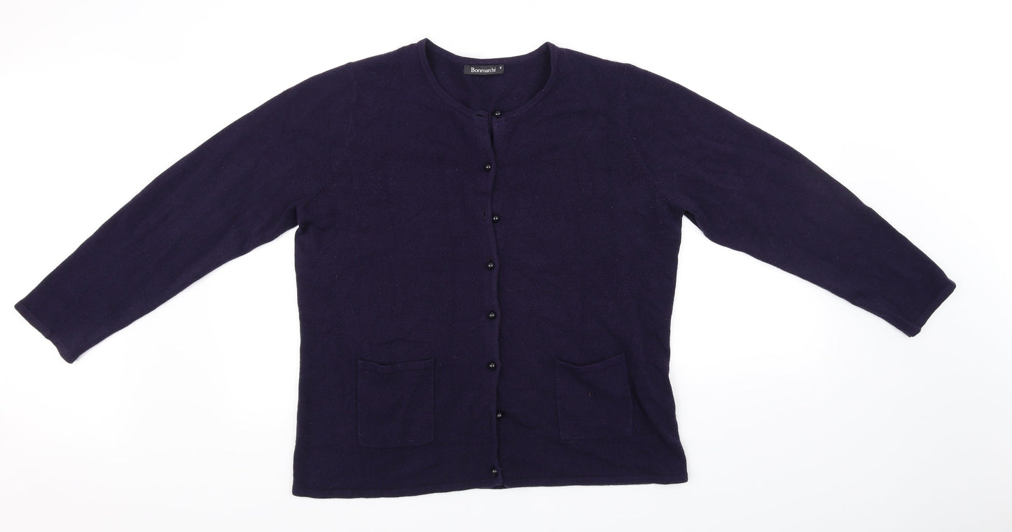 Bonmarche Womens Blue   Cardigan Jumper Size M