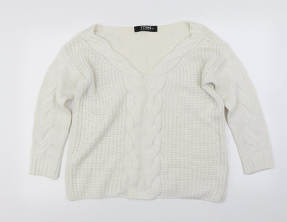 Yoins Womens Ivory   Pullover Jumper Size M