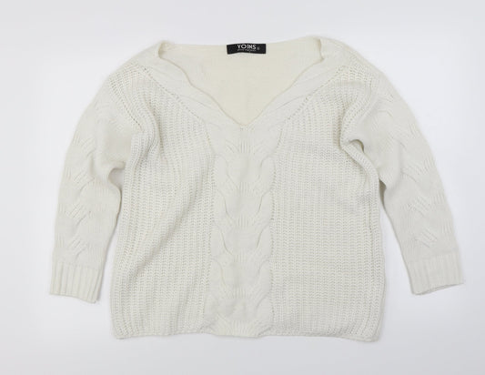 Yoins Womens Ivory   Pullover Jumper Size M